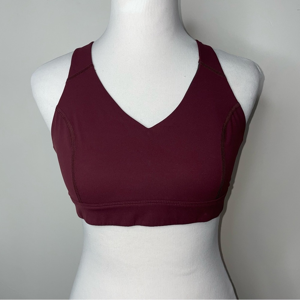Outdoor Voices Women's S/M Criss Cross Sports Bra Crop Top Yoga Gym Maroon C Cup